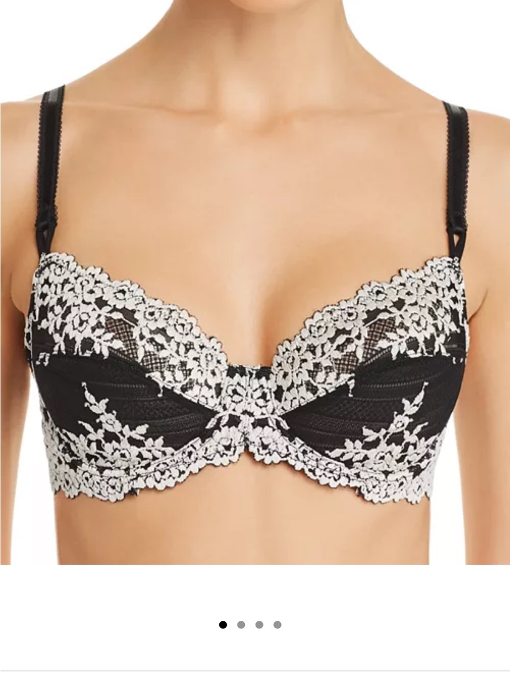 Wacoal Embrace Lace Black & White Underwire Balconette Bra